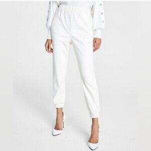 INC International Concepts Faux Leather Jogger Pants, Size S